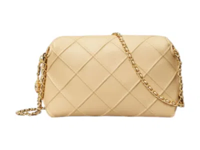 Pre-owned Tory Burch Women's  Fleming Soft Crossbody Bag In Vanilla Soft Serve In White