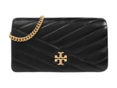 Pre-owned Tory Burch Women's  Kira Chevron Chain Wallet In Black