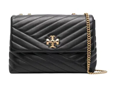Pre-owned Tory Burch Women's  Kira Chevron Convertible Shoulder Bag In Black