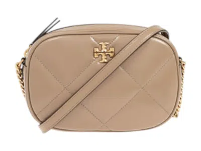 Pre-owned Tory Burch Women's  Kira Diamond Quilt Camera Bag In Taupe Oak