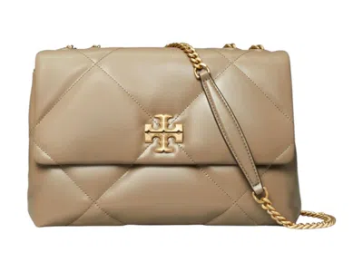 Pre-owned Tory Burch Women's  Kira Diamond Quilt Convertible Shoulder Bag In Taupe Oak