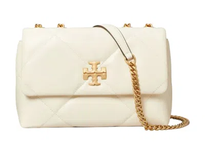 Pre-owned Tory Burch Women's  Kira Diamond Quilt Small Convertible Shoulder Bag In Warm White