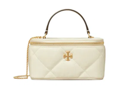 Pre-owned Tory Burch Women's  Kira Diamond Quilt Vanity Case In Warm White