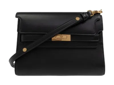 Pre-owned Tory Burch Women's  Lee Radziwill Shoulder Bag In Black