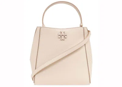 Pre-owned Tory Burch Women's  Mcgraw Small Bucket Bag In Brie In Brown