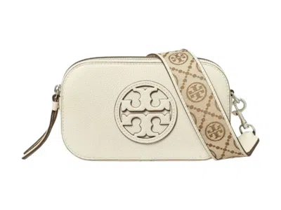 Pre-owned Tory Burch Women's  Miller Mini Crossbody Bag In New Ivory In White