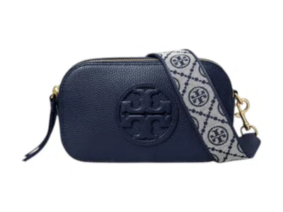 Pre-owned Tory Burch Women's  Miller Mini Crossbody Bag In Tory Navy Blue