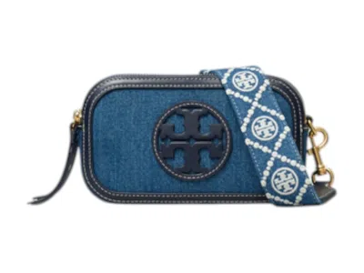 Pre-owned Tory Burch Women's  Miller Mini Crossbody In Denim