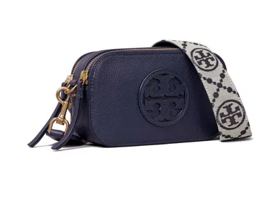 Pre-owned Tory Burch Women's  Mini Miller Crossbody In Navy Blue