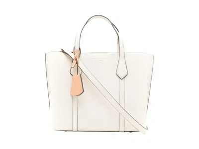 Pre-owned Tory Burch Women's  Perry Triplecompartment Small Tote In New Ivory In White