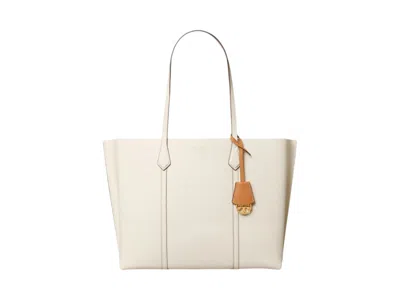 Pre-owned Tory Burch Women's  Perry Triplecompartment Tote In New Ivory