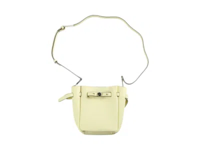 Pre-owned Tory Burch Women's  Romy Small Crossbody In Lemon