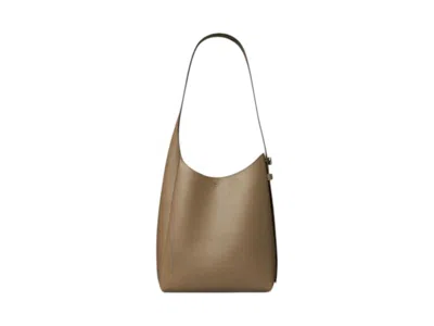 Pre-owned Tory Burch Women's  Romy Small Hobo Bag In Wild Mushroom In Brown