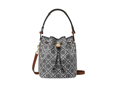 Pre-owned Tory Burch Women's  T Monogram Bucket Bag In Navy Blue