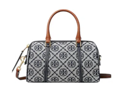 Pre-owned Tory Burch Women's  T Monogram Mini Barrel Bag In Navy Blue