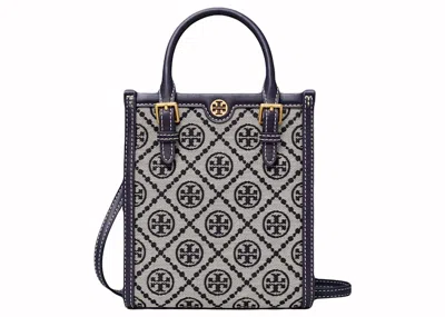 Pre-owned Tory Burch Women's  T Monogram Mini Tote In Navy Blue