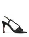 Tory Burch Twisted Heel T-strap Sandal In Black