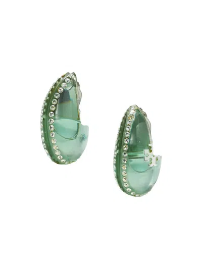 Tory Burch Women's Wave Goldtone Earrings In Gray