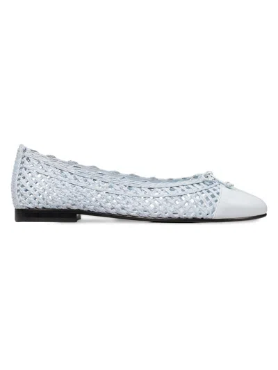 Tory Burch Women's Woven Leather-blend Ballet Flats In Metallic
