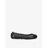 Tory Burch Logo-plaque Leather Ballerina Pumps In Black