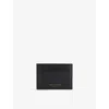 Tory Burch Womens Black Romy Flat Foil-print Leather Card Holder In Black