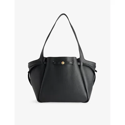 Tory Burch Womens Black Romy Leather Tote Bag