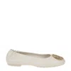 Tory Burch Womens Claire Leather Ballet In White