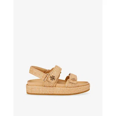 Tory Burch Womens Cream Kira Sport Raffia Sandals Eur 40 / 7 Uk In White
