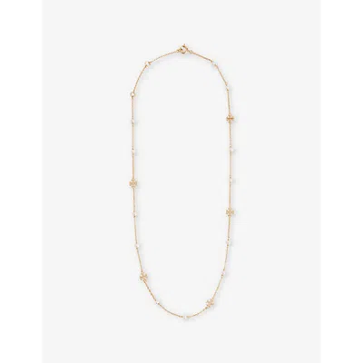 Tory Burch Womens  Kira Delicate 18ct Gold-plated Brass And Pearl Bracelet In Tory Gold / Pearl