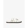 Tory Burch Ines Leather Triple-band Sport Mule Sandals In White