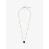 Tory Burch Womens Tory Gold / Black Kira 18ct Yellow Gold-plated Brass, Enamel And Moonstone Pendant Necklace