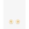 Tory Burch Womens Tory Gold / New Ivory Kira 18ct Yellow-gold Plated Brass Stud Earring