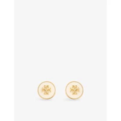 Tory Burch Womens Tory Gold / New Ivory Kira 18ct Yellow-gold Plated Brass Stud Earring