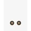 Tory Burch Womens  Kira Circle 18ct Yellow Gold-plated Brass And Enamel Stud Earrings