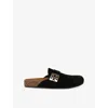 Tory Burch Suede Mellow Mules In Black
