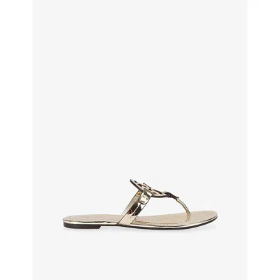 Tory Burch Womens Gold Miller Leather Sandals Eur 39 / 6 Uk