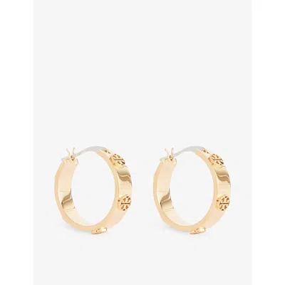 Tory Burch Womens Tory Gold Small Miller Stud 18ct Yellow Gold-plated Stainless-steel Huggie Earrings