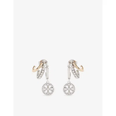 Tory Burch Womens Tory Gold,silver,crystal Miller Pavé Triple 18ct Yellow-gold And Silver Plated Sterling-silve