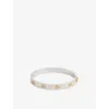 Tory Burch Womens Miller Stud Hinge Gold-plated Stainless-steel Bracelet Tory Silver / Tory Gold