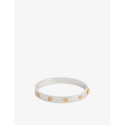 Tory Burch Womens Miller Stud Hinge Gold-plated Stainless-steel Bracelet Tory Silver / Tory Gold
