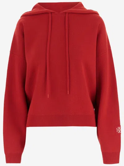 Tory Burch Wool And Cashmere Sweatshirt In Red