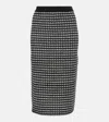 Tory Burch High-waisted Tweed Skirt With Fitted Silhouette In Black