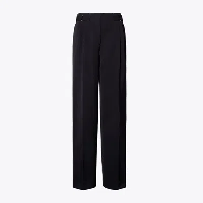 Tory Burch Wool And Cotton Trouser In Night Shadow