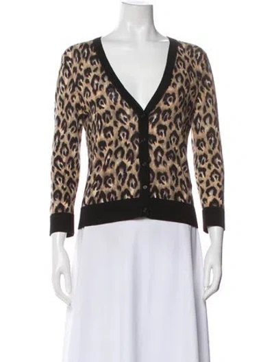 Pre-owned Tory Burch Wool Animal Print Sweater In Multi
