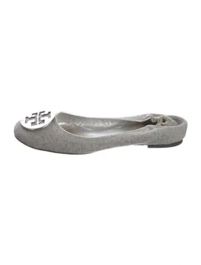 Pre-owned Tory Burch Wool Ballet Flats In Gray