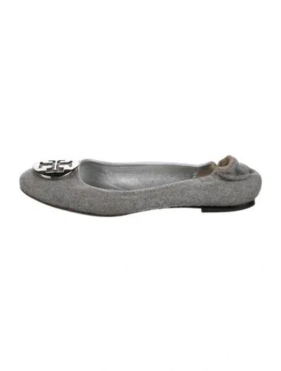 Pre-owned Tory Burch Wool Ballet Flats In Grey/metallic