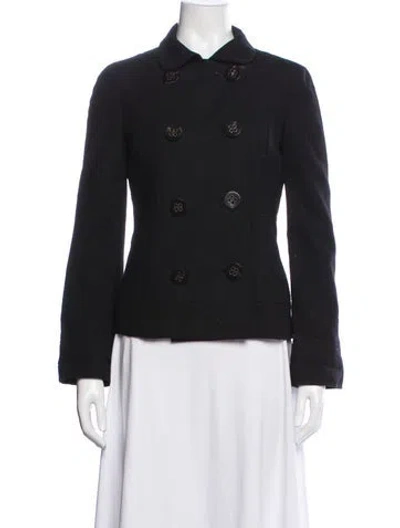 Pre-owned Tory Burch Wool Blazer In Black