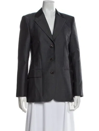 Pre-owned Tory Burch Wool Blazer In Gray