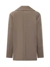 Tory Burch Wool Blazer Jacket In Ashed Moka