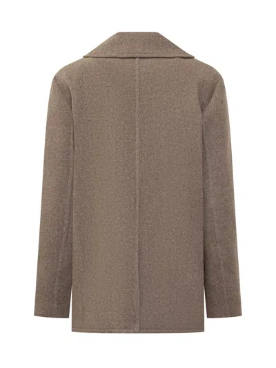 Tory Burch Wool Blazer Jacket In Ashed Moka